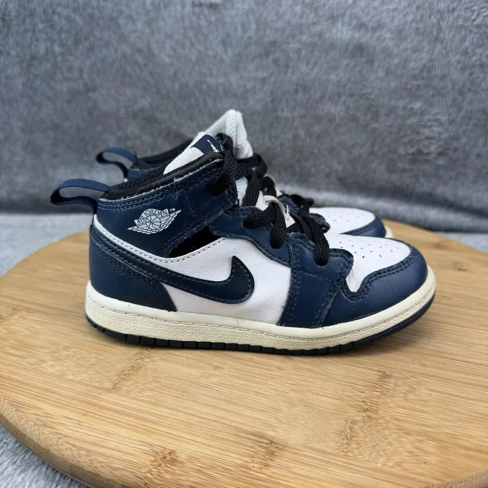 Jordan Air Jordan 1 Mid Shoes Toddler Size 9C Blue Basketball 640735-411